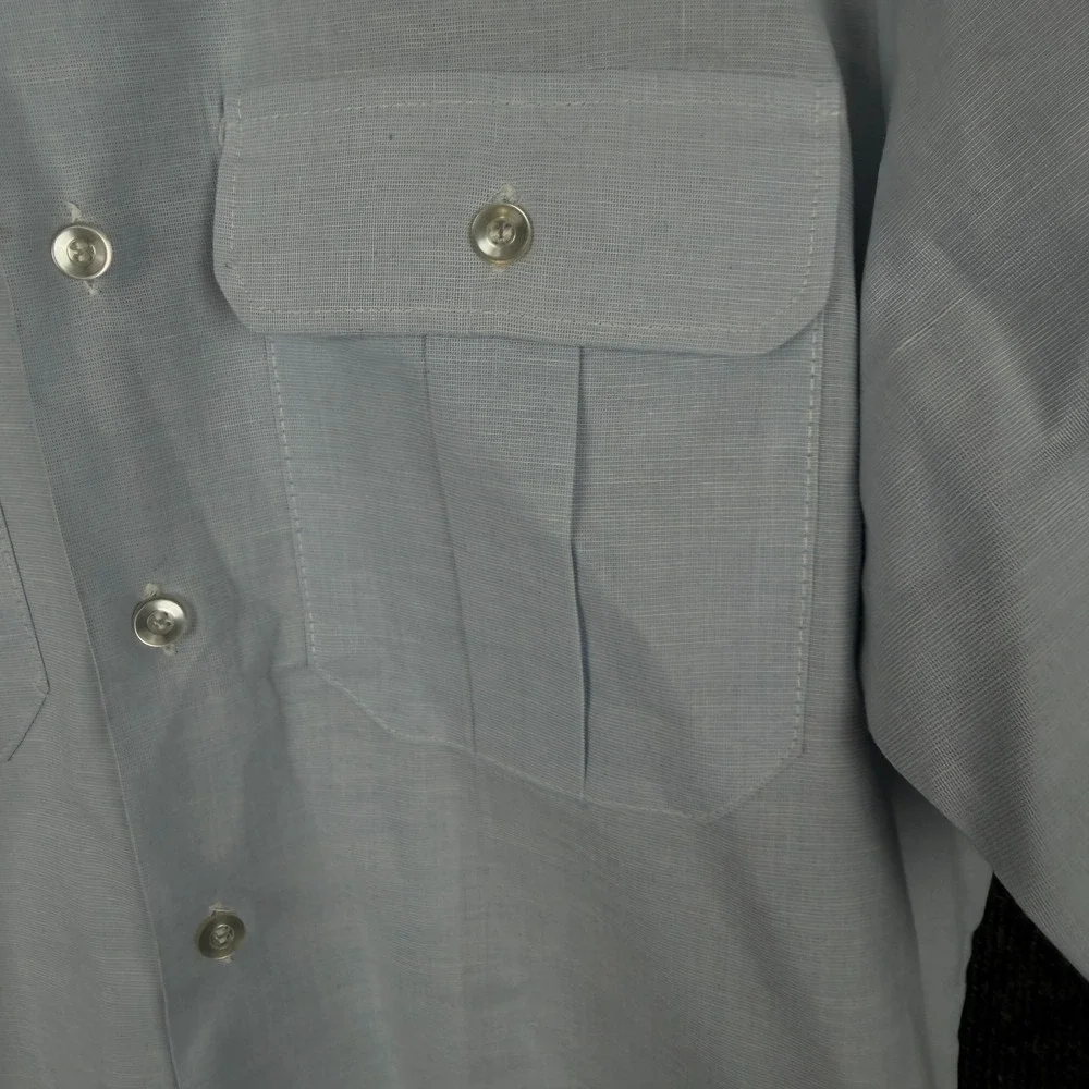 Martin Mfg Co USAF The New Tapered Shirt Epaulets Military Dress Shirt 16 Blue 8